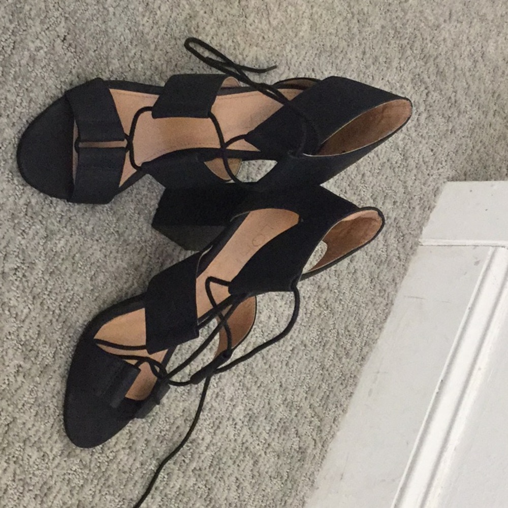 Black lace up heels